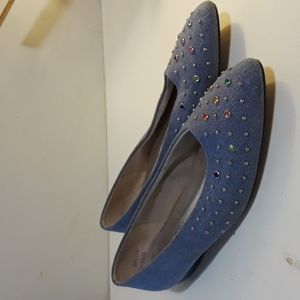 Women's Easy Street Denim Braded Flats Size 8M